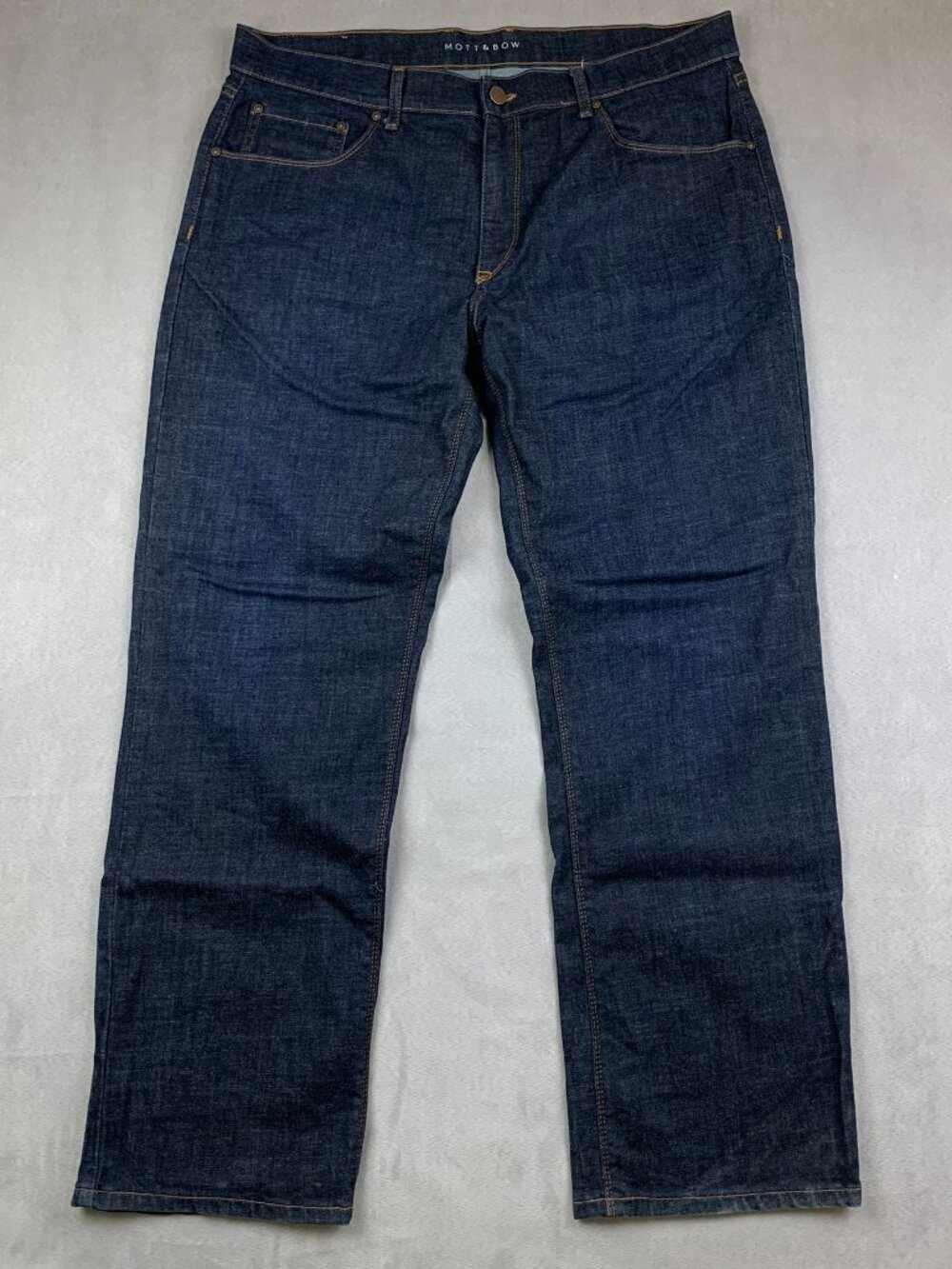 Mott & Bow Mens Pants 38 Dark Blue Jeans Straight Leg Denim Cotton Stretch 38x30